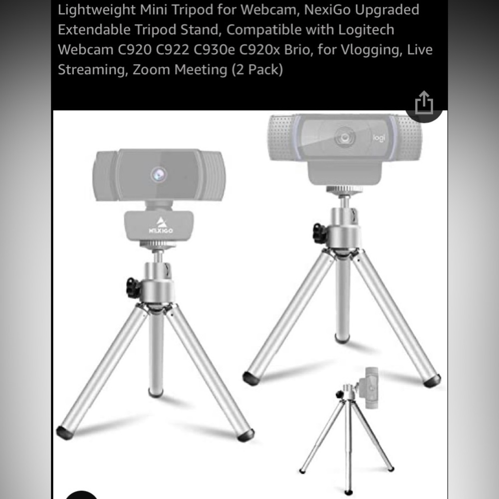 NWT 2pc mini lightweight tripod for webcam cellphone. Height Max extends 5-6.7”
